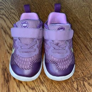 Girls Nike Night Purple Gold Sneakers